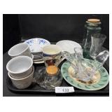 Ceramic Cups, Small Plates, Glass Jars.