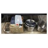 Pots, glassware, advertising tins.