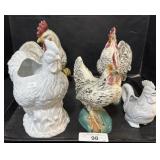 Rooster Statues & Planters.;