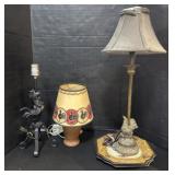 3 Rooster Lamps & 2 Rooster Plates.
