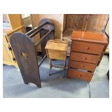 Traditional Style Quilt Rack, Chest Of Drawers,