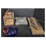 Antique Soapstone, Pipe Holder, Adv. Box.