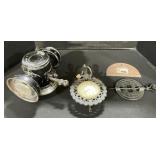 Dietz Octo Driving Lamp, Trivet Clock, Griswold.