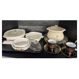 Corning Ware and Bradford Tea Cups.