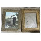 Pair Of Ornate Gilded Frames, Chromolithograph.