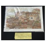 Original Watercolor Of Volterre Italy.