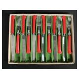 Red Cherry Bakelite Like Sharpcutter Flatware Set.