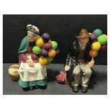 Royal Doulton Balloon Seller & Man Figurines.
