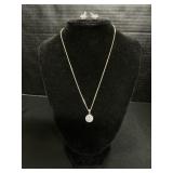 Sterling Silver Necklace & Earrings Set.