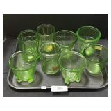 Uranium Depression Glass Mixer Jars.