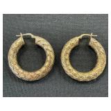 Sterling Silver Italian Hoop Earrings.