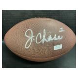 Autographed Jaï¿½Marr Chase Wilson Football.