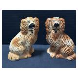 Pair Of Staffordshire-Style Spaniel Dogs.