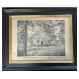 Signed Old Derry Church Palmyra PA Lithograph.
