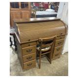 Roll-Top Desk w/ Chair.