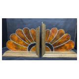 2 Leaded Stained Glass Style Book Ends.
