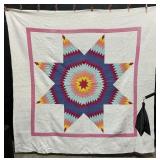 Hand Stitched Lone Star Quilt.