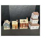 The Wooden Folks Christmas Putz Houses.