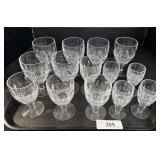 14 Waterford Wine Glasses.