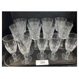 14 Waterford Crystal Wine Glasses.