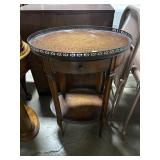 Leather Top End Table.