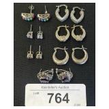Sterling Silver Hoop & Stud Earrings.
