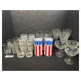 Lot of Etched Goblets & Glass Tumblers.