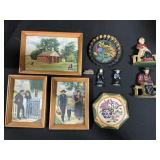 SC Martzall Amish Paintings & Bookends, Toleware.