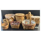 8 Various Longaberger Woven Baskets.