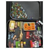 Matchbox Cars, Glass Marbles, Vintage Toys.