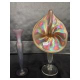 2 Hand Blown Glass Vases.