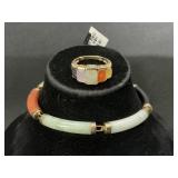14K Gold & Jade Bracelet & Ring.