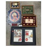 VTG Coca-Cola ADV Clock, Framed Pins,
