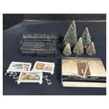 Lionel Train Engine & Tender, Bottle Brush Trees
