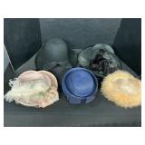 Vintage Pill Box, Felt & Ostrich Feather Hats.