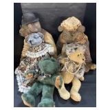 5 Handmade Stuffed Bears.