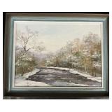 Marilyn H. Dwyer Winter Palette Knife Oil Painting