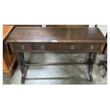 3-Drawer Harp-Form Drop-Leaf Hall Stand.