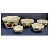 Set Of Watt Ovenware Apple Nesting Bowls.
