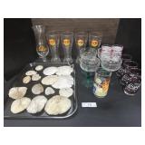 Sanddollars & Coral, Adv Tumblers, Coke Glasses.
