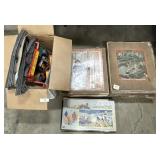 Model Train Cars, Tracks & Lionel Set Boxes.
