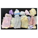 Vintage Baby Clothes, Knitted Hats & Booties.