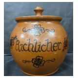 Rare Breininger Redware Cookie Jar.