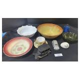 Transferware, Stoneware Bowl, Cast Iron Toy Car.
