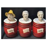 Regal China Old McDonald Farm Canisters.