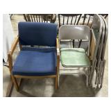 Waiting Room Chair & 4 Folding Chairs.