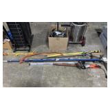 Roof Shovel, Hedge Trimmers, Levels.
