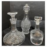 3 Crystal Decanters.