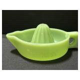 Sunkist Advertising Jadite Glass Juicer.