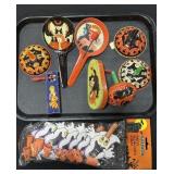 Vintage Tin Litho Halloween Noise Makers.